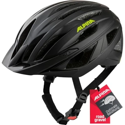 Abbildung von ALPINA PARANA Leichter, Individuell Anpassbarer Touren Fahrradhelm Mit Fliegennetz Für Erwachsene, black neon yellow matt, 51 56 cm