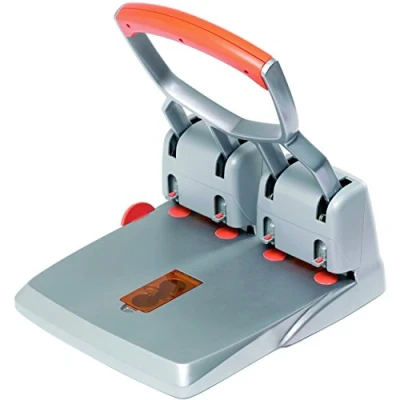 Abbildung von Rapid 23223100 Starker Vierfachlocher HDC150/4, Kunststoff/Metall, 150 Blatt, silber/orange