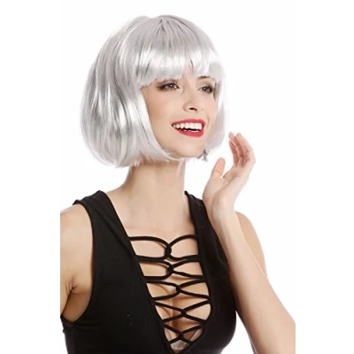 Abbildung von WIG ME UP PW0114 PC309 Sexy Party Perücke Bob Disco Kurz &amp; Frech Go Burlesque Cosplay Grau Silbergrau Hellgrau