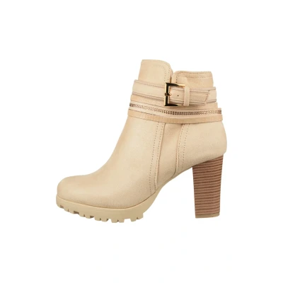 Abbildung von Elara Damen Stiefelette Ankle Boots Chunkyrayan 2018 C292 1 Beige 39