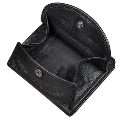 Abbildung von STILORD &#039;Jólan&#039; Leder Kombibörse Wiener Schachtel und Kartenetui Kleine Geldbörse mit RFID Schutz großem Kleingeldfach Vintage Echtleder, Farbe:schwarz