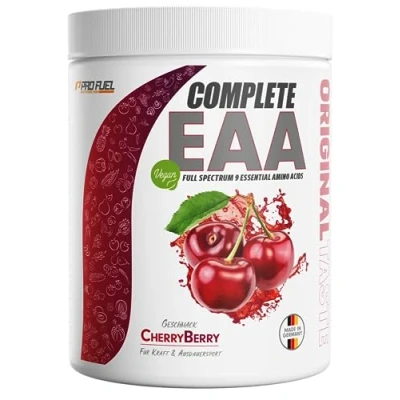 Abbildung von EAA Pulver 500g KIRSCHE 12.500mg essentielle Aminosäuren unglaublich lecker &amp; erfrischend COMPLETE mit allen 9 EAAs inkl. Histidin vegan Amino Workout Drink