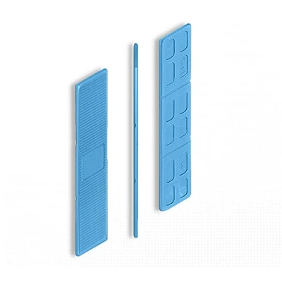 Abbildung von DOJA BARCELONA 2mm Abstandshalter Kunststoff Abstandhalter Blau PACK 100 Kunststoffkeile Unterlegplatten Unterlegkeile, Plastic Spacers, Verglasungsklötze, Unterleger Plastik Keile