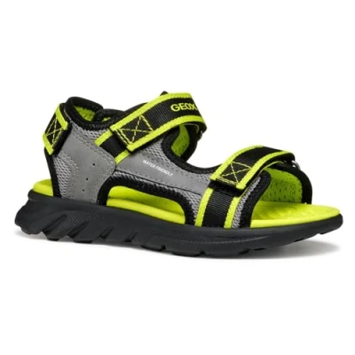 Abbildung von Geox Airadyum Trekkingsandale für Kinder, Größe: 34, Grey/lime Schuhe