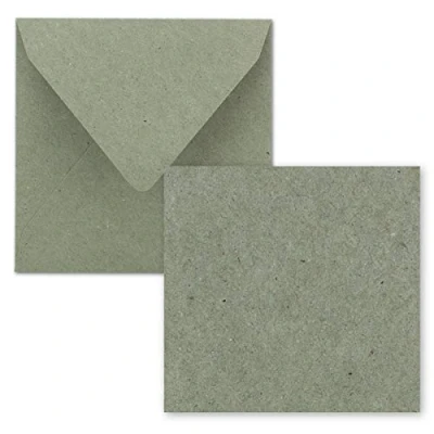 Abbildung von Quadratisches Einzelkarten Set 15 x cm mit Brief Umschlägen Kraftpapier Grau 25 Stück für Grußkarten &amp; mehr FarbenFroh by GUSTAV NEUSER