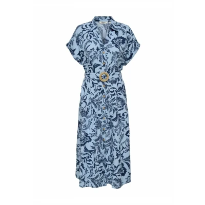 Abbildung von ONLY Jakiri Langes Blusenkleid, Damen, Größe: Medium, Cerulean