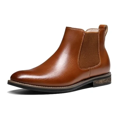 Abbildung von Bruno Marc Herren Chelsea Boots Leder Stiefel Stiefeletten BRAUN URBAN 06 1 Größe 39.5EU/7US