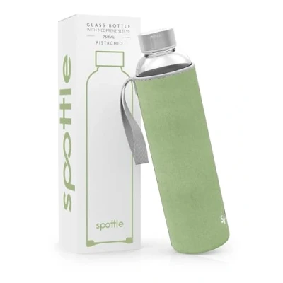 Abbildung von spottle® Glasflasche 750 ml mit Neoprenhülle PISTACHIO