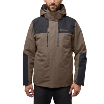 Abbildung von Jack Wolfskin Jasper 3IN1 JKT M Regenjacke / wasserabweisende Jacke, Herren, Größe: Medium, Cold coffee