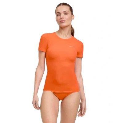 Abbildung von FALKE Damen Baselayer Shirt Ultralight Cool Round Neck W S/s Ts Funktionsmaterial schnelltrocknend 1 Stück, Orange Coral 8017, M
