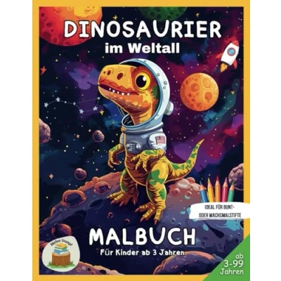 Abbildung von Das Dinosaurier im Weltall Malbuch für Kinder ab 3 Jahren: Dino Fans aufgepasst! Malheft mit Weltraum Motiven!