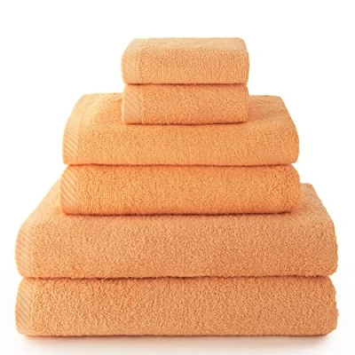 Abbildung von Top Towel Plus Große Badetücher Badezimmerhandtücher 2 Gesichts oder Bidethandtücher + Hand Waschbeckenhandtücher Duschtücher 100 % Baumwolle Papaya