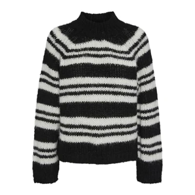 Abbildung von Pieces Pcnarmanell HIGH NECK Strickpullover, Damen, Größe: XS, Black/cloud dancer
