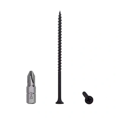 Abbildung von (100 Stück) Schwarz Phosphat Kohlenstoffstahl 4,2 x 90 mm Holzschrauben Trockenbauschrauben Spanplattenbefestigungen Philips Stiftkopf (100, mm)