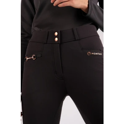 Abbildung von Montar Reithose Molly Rosegold Highwaist Full Grip Schwarz 44