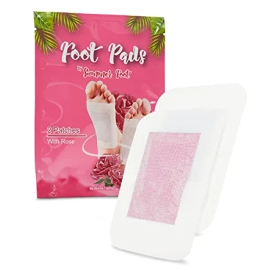 Abbildung von Summer Foot 2 Stück Premium Fuß Pads Pflaster mit Rosen Öl Bambuspflaster Rosenöl Klebe für die Füße Wellness