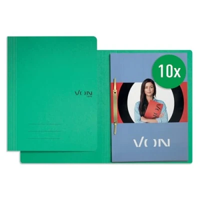 Abbildung von VON Leitz 10er Pack Schnellhefter A4, Karton, Mit Heftmechanik, Für 250 Blatt, Soft Cover, Schule, Studium &amp; Haushalt, Grün, 30130055