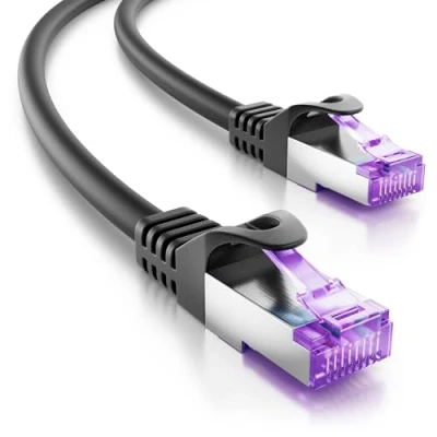 Abbildung von deleyCON 5m CAT7 Netzwerkkabel 10 Gigabit RJ45 Patchkabel Ethernet Kabel (Kupfer, SFTP PiMF Schirmung) für Highspeed LAN DSL Switch Modem Router Patchpanel CAT6 CAT5 Schwarz