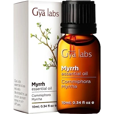Abbildung von Gya Labs Ätherische Myrrhenöl für die Haut 100% Reines Natürliches Myrrhe Öl Diffusor, Gesicht, Haare, Kerzenherstellung beruhigender und friedlicher, erdiger Duft (10 ml)