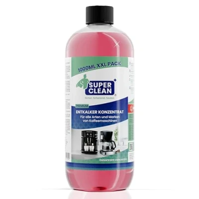 Abbildung von SUPER CLEAN 1000ml Universal Entkalker Kaffeevollautomat Flüssig Für alle Maschinen &amp; Marken 10 x Entkalkung Effektiver Flüssigentkalker von Kaffeemaschinen, Wasserkocher Duschen