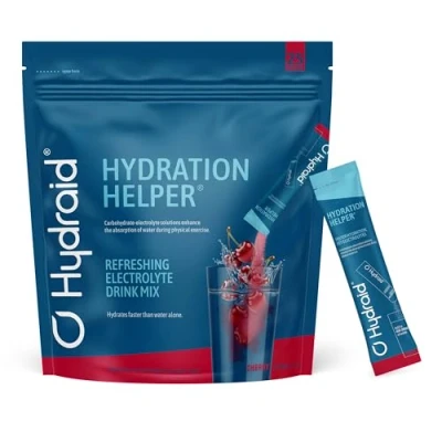 Abbildung von Hydraid Hydration Helper® CHERRY Elektrolyt Pulver mit 1118mg Elektrolyten zur besseren Wasseraufnahme für Sport &amp; schnelle Erholung 25 Sticks Kirsch Geschmack