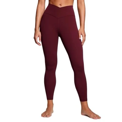 Abbildung von CRZ Yoga Damen Butterluxe Cross Waist Workout Leggings V High Waisted Bauchkontrolle Gym 64cm Roter Merlot 38