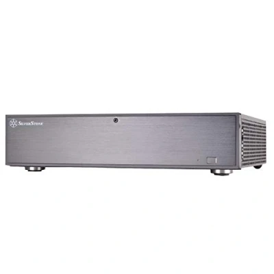 Abbildung von SilverStone Technology SST ML04B C Milo Micro ATX Schmales HTPC Gehäuse, abschließbar, USB Typ Anschluss am Front Panel, schwarz, 10181
