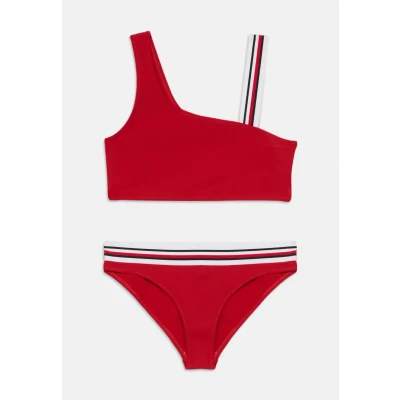Abbildung von Tommy Hilfiger ONE Shoulder SET Bikini für Kinder, Größe: 164 176, Primary red