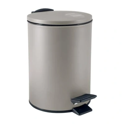 Abbildung von Spirella Kosmetikeimer 3 Liter Edelstahl mit Absenkautomatik und Inneneimer Adelar Badezimmer Mülleimer Softclose Abfalleimer Taupe