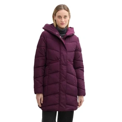 Abbildung von TOM TAILOR Damen Puffer Parka mit Kapuze, 35796 BlackBerry, XXL