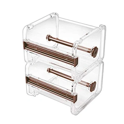 Abbildung von Molshine 2 Stück Washi Tape Abroller,Klebebandspender Rollband Halterung,Organizer,Abdeckband,Tischband,Heimwerker Klebeband,Klebeband Halterung Braun