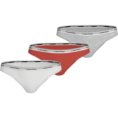 Abbildung von Calvin Klein Underwear Modern Logobrief 3 PACK Slip, Damen, Größe: XS, White/molten/grey heather