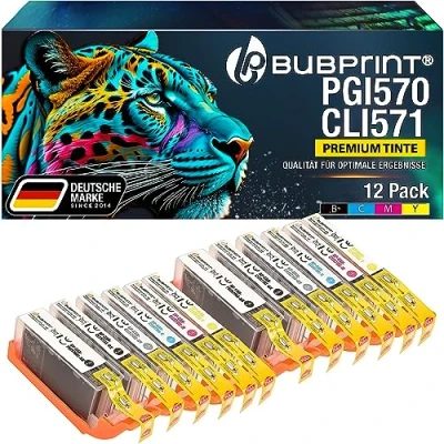 Abbildung von Bubprint 12 Druckerpatronen kompatibel als Ersatz für Canon PGI 570 CLI 571 XL Pixma MG7700 MG7750 MG7751 MG7752 MG7753 TS8000 TS8020 TS8040 TS8050 TS8051 TS8052 TS8053 TS9000 TS9050 TS9055
