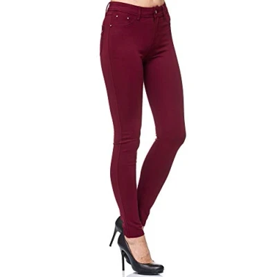 Abbildung von Elara Damen Stretch Hose Skinny Fit Jegging Chunkyrayan P H92 Black/Grey 40 (L)