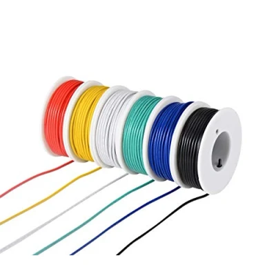 Abbildung von TUOFENG 22AWG PVC Electrical Wire Kit 6 Different Colored 9 Meter spools 22 Gauge Stranded Tinned Copper Hookup for DIY