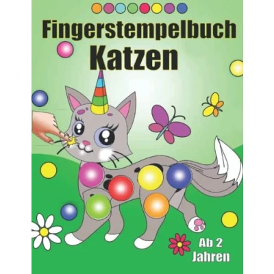 Abbildung von Fingerstempelbuch ab 2 Jahren Katzen: Finger Malbuch Katze mit 45 süßen Motiven für kleine Künstler zum Basteln, Malen und Stempeln Mein erstes Stempelbuch