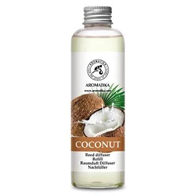 Abbildung von Raumduft Nachfüllflasche Kokos 200ml Intensiv &amp; Langanhaltend Aroma Natürlich Aromatisieren der Innenraumluft fur Raum Refill Reed Diffuser Coconut