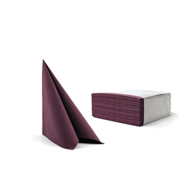 Abbildung von Alvotex CHIC Airlaid 50 Servietten, Stoffähnlich, Hochwertige, Einwegserviette, Violett, 40 x cm