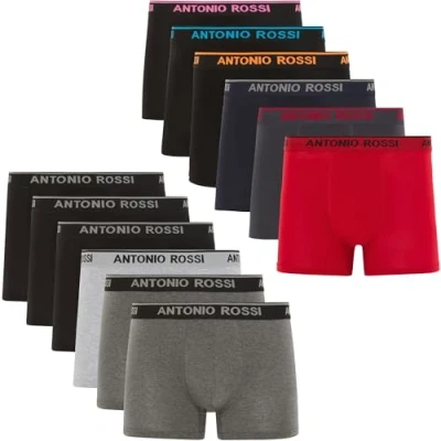 Abbildung von ANTONIO ROSSI (12er Pack) Herren Boxer Hipster Boxershorts Multipack mit elastischem Bund Atmungsaktive, weiche für Männer den Alltag