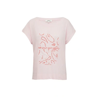 Abbildung von T Shirt im Relaxed Fit mit Artwork rosa 36