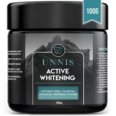 Abbildung von 100% Natürliche Aktivkohle Pulver Zähne Groß 100 gr Kokosnuss Zahnaufhellung für weiße mit Calcium Schutz Zahnbleaching Zahnpasta Bleaching Activated Charcoal Teeth Whitening Powder