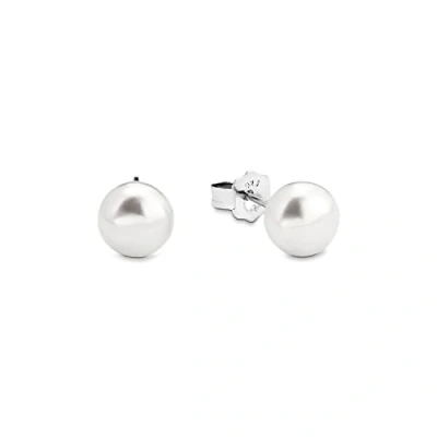 Abbildung von Amor Ohrstecker 925 Sterling Silber Damen Ohrschmuck, mit Süßwasserzuchtperle, 0,7 cm, Silber, Kommt in Schmuck Geschenk Box, 2016870