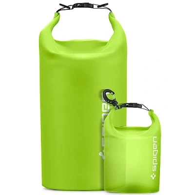 Abbildung von Spigen Aqua Shield wasserdichte Tasche Set [20L+2L] Dry Bag wasserfester Rucksack Beutel für Strand Schwimmen Camping Bootfahren Kajakfahren Cactus Green