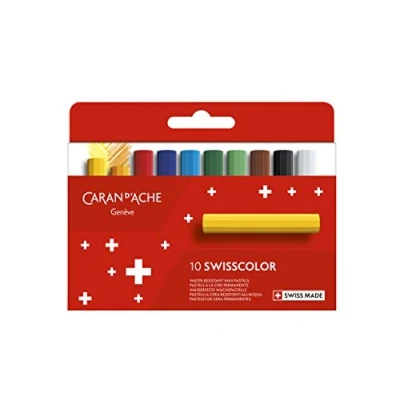 Abbildung von Caran d&#039;Ache 7002.810 Swisscolor wasserfeste Wachs Pastell Farbstifte 10 Stück