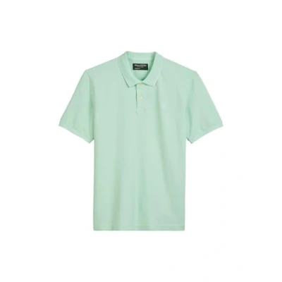 Abbildung von Marc O&#039;Polo Herren Kurzarm Poloshirt mit Stretch Anteil Regular Fit, Grün (Dusty Aqua), L