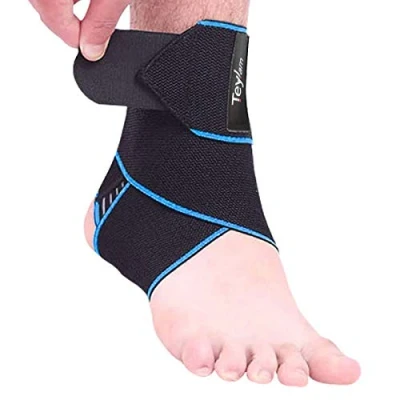 Abbildung von Teylam Sprunggelenkbandage, Einstellbares bandage fußgelenk, Flexible Knöchelbandage, Ultra Dünn Fußbandage, Laufen Fussball, Rechte und Linke Fußgelenk (Blau)
