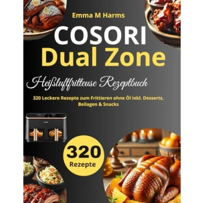 Abbildung von COSORI Dual Zone Heißluftfritteuse Rezeptbuch: 320 Leckere Rezepte zum Frittieren ohne Öl inkl. Desserts, Beilagen &amp; Snacks