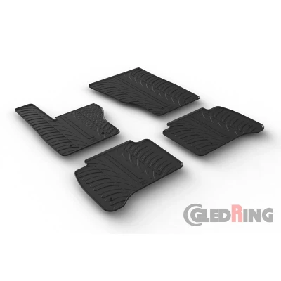 Abbildung von Gledring 0522 Fußmattensatz Gummi vorne und hinten 4 schwarz 750mm 550mm