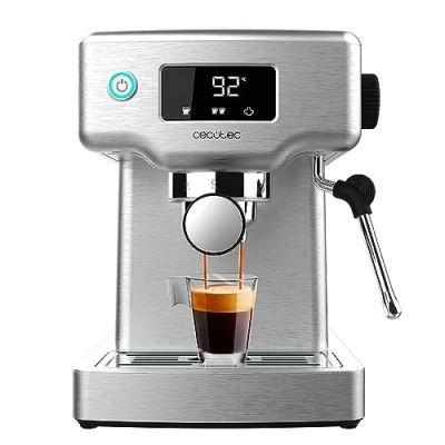 Abbildung von Cecotec Espressomaschine Power Espresso 20 Barista Compact, 1465 W, Thermoblock, bar, Verdampfer, 2 Kaffeetassen, abnehmbarer Wassertank 1,8 l, Tablett zum Aufwärmen von Tassen