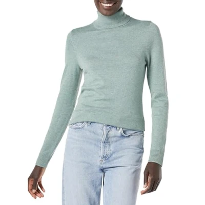 Abbildung von Amazon Essentials Damen Leichter, Langärmeliger Rollkragenpullover, Klassischer Schnitt (Erhältlich In Übergröße), Salbeigrün Meliert, XL